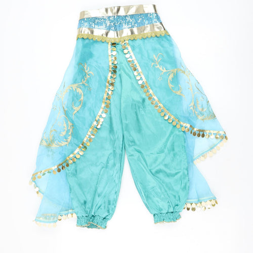 Preworn Girls Blue Polyester Harem Trousers Size 10-11 Years Regular Pullover - Genie, Costume