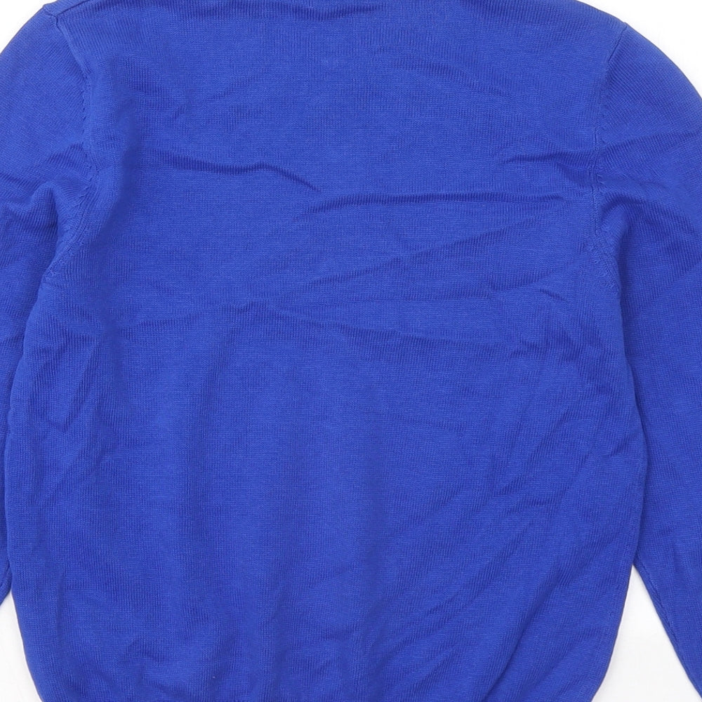 George Boys Blue V-Neck Cotton Pullover Jumper Size 8-9 Years