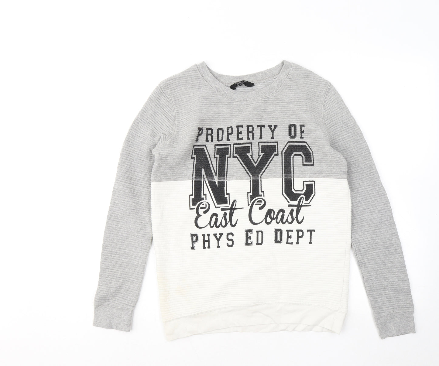 New Look Girls Grey Round Neck Cotton Pullover Jumper Size 12-13 Years - New York City