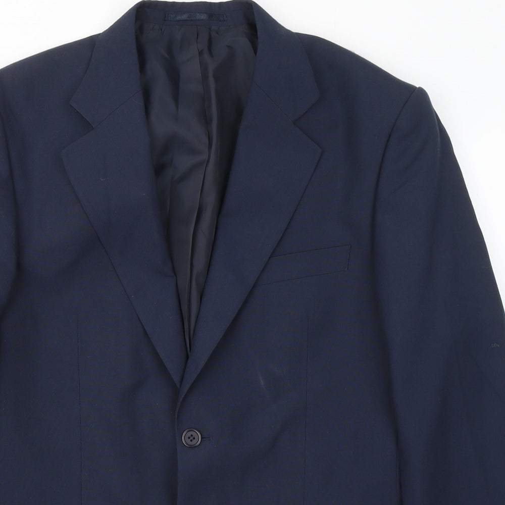 Chums Mens Blue Polyester Jacket Suit Jacket Size 38