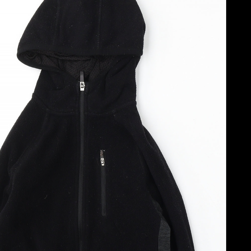 TU Boys Black Polyester Full Zip Hoodie Size 9 Years Zip