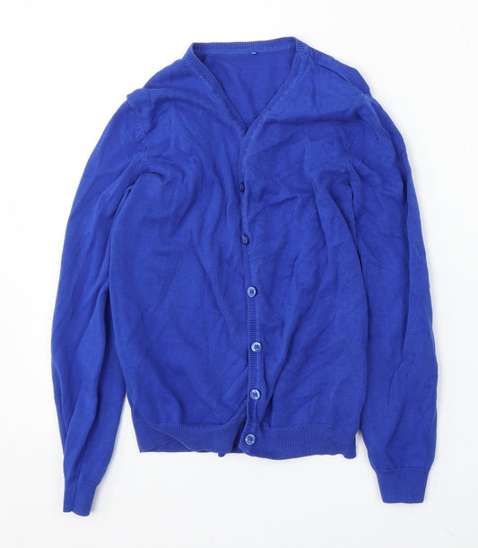 George Girls Blue V-Neck Cotton Cardigan Jumper Size 10-11 Years