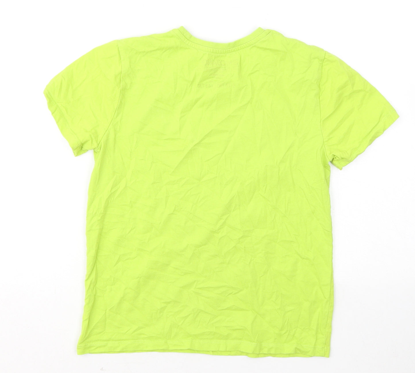 Mojang Boys Green Cotton Basic T-Shirt Size 9-10 Years Round Neck - Minecraft