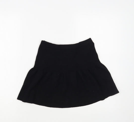 Preworn Girls Black Viscose A-Line Skirt Size 9-10 Years Regular
