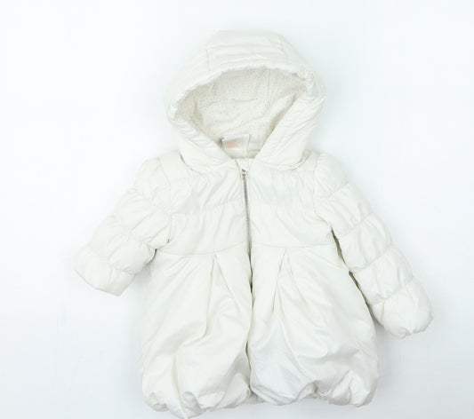 nula bug Girls White Basic Coat Coat Size 2 Years