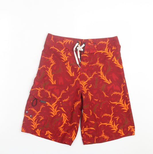 Saltrock Mens Red Geometric Polyester Bermuda Shorts Size L L10 in Regular Tie