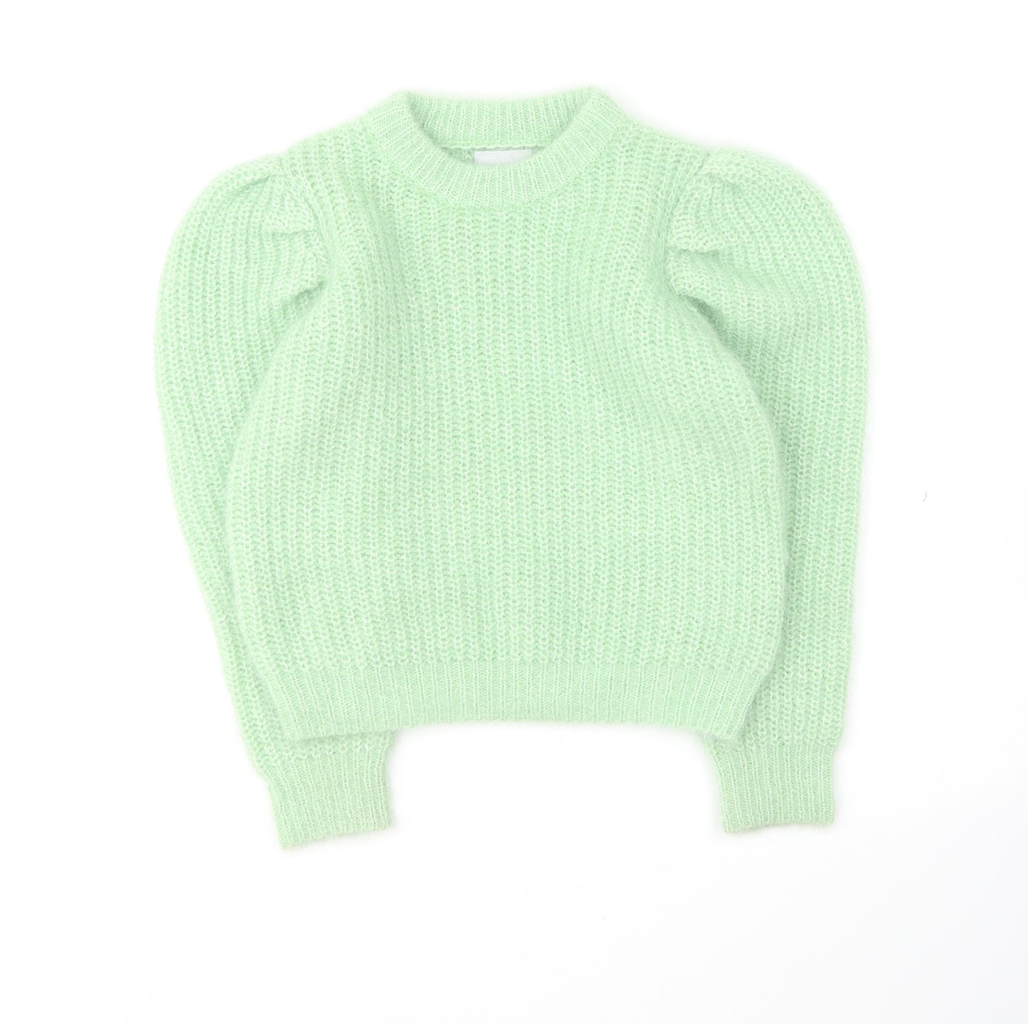 Matalan Girls Green Round Neck Polyester Pullover Jumper Size 7 Years