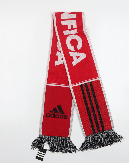adidas Mens Red Striped Acrylic Scarf Size Regular - Benfica