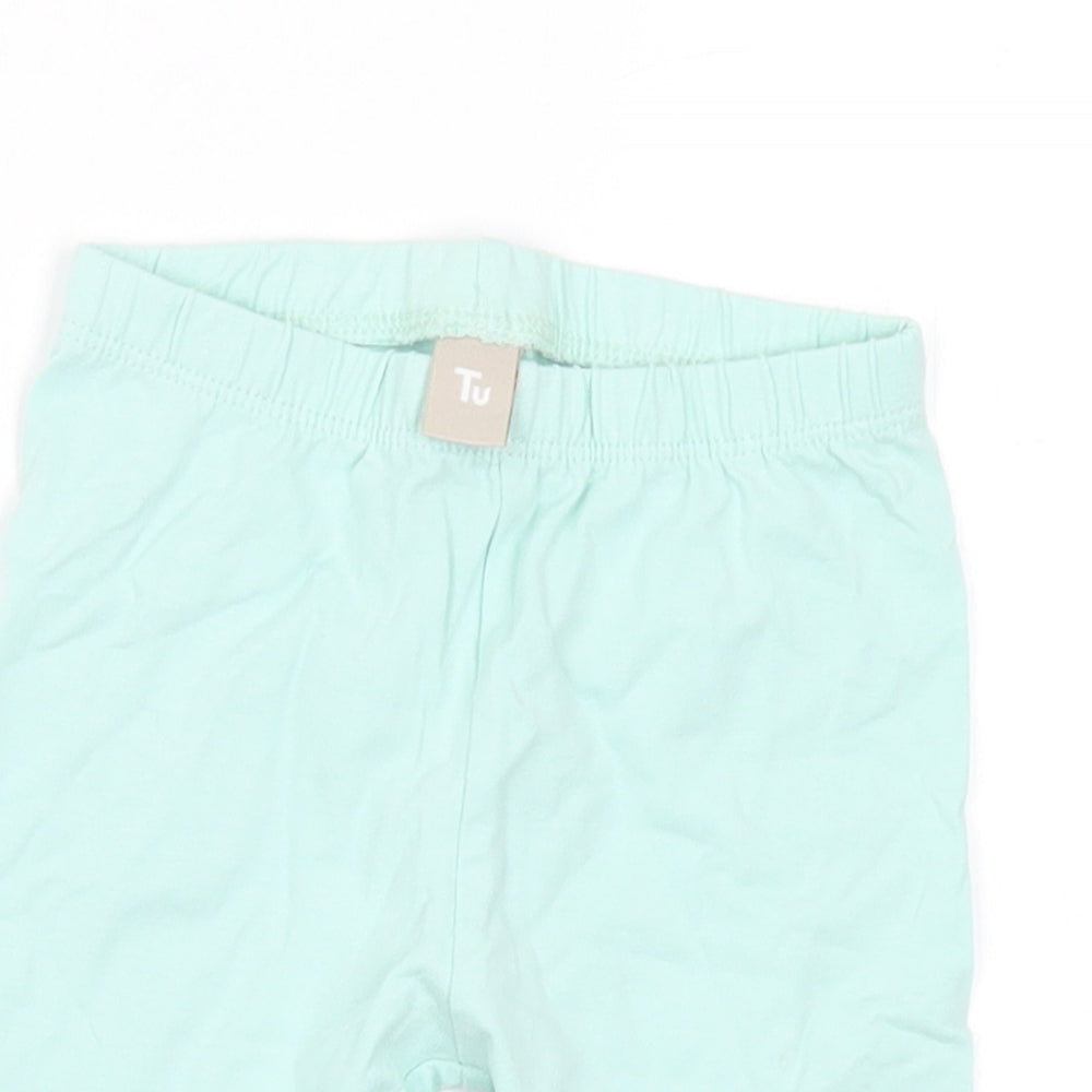 TU Girls Green Cotton Pedal Pusher Trousers Size 2-3 Years Regular