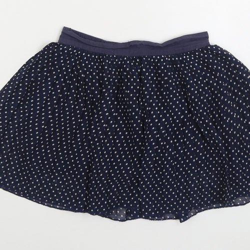 Nutmeg Girls Blue Polka Dot Cotton Pleated Skirt Size 8-9 Years Regular