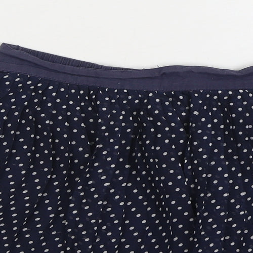 Nutmeg Girls Blue Polka Dot Cotton Pleated Skirt Size 8-9 Years Regular