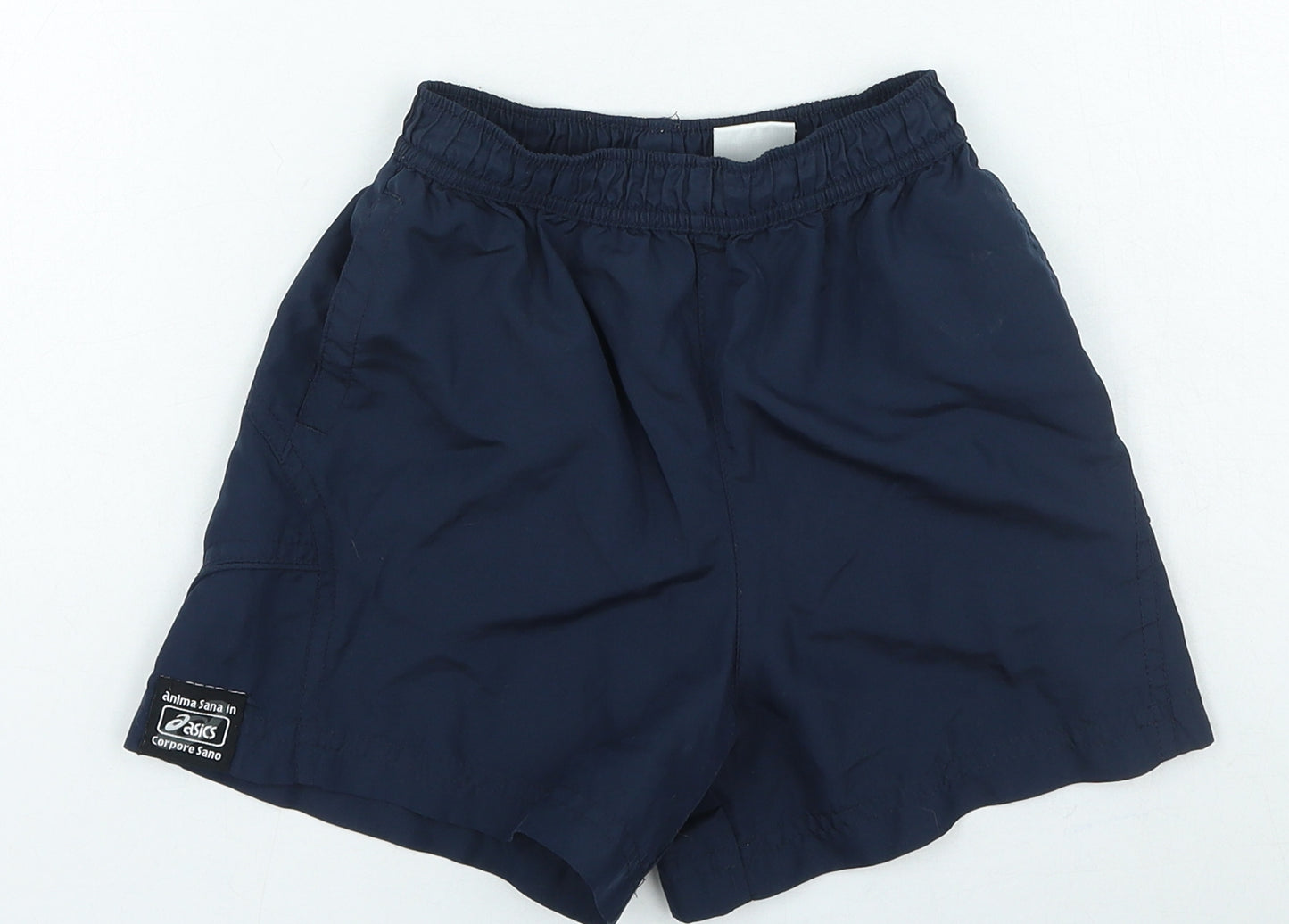 ASICS Boys Blue Polyester Sweat Shorts Size 2-3 Years Regular