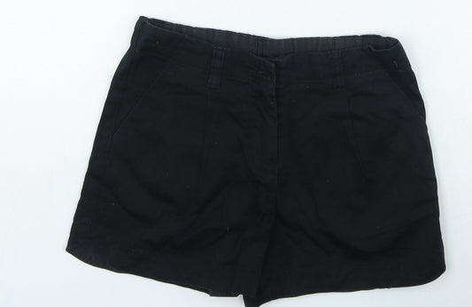 NEXT Girls Black Cotton Hot Pants Shorts Size 8 Years Regular