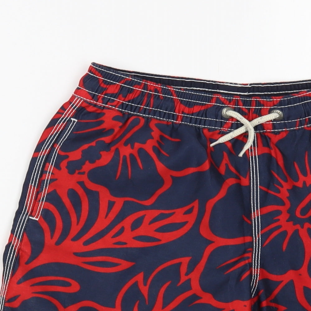 Gap Boys Blue Floral Polyester Bermuda Shorts Size 8-9 Years Regular Drawstring