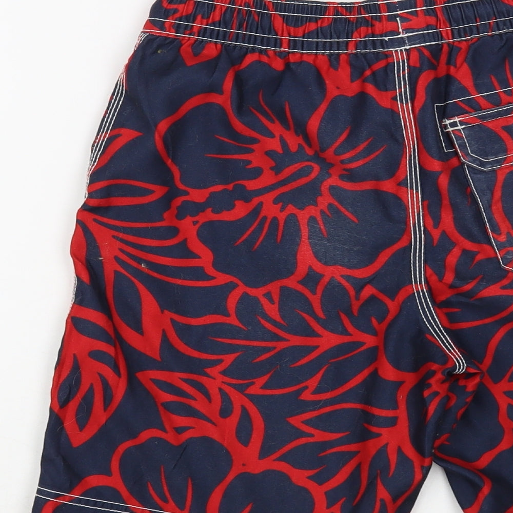 Gap Boys Blue Floral Polyester Bermuda Shorts Size 8-9 Years Regular Drawstring
