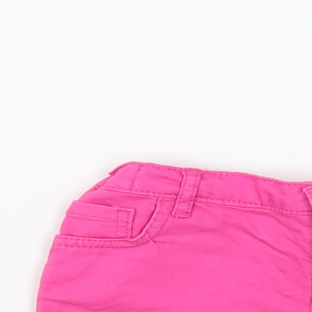 F&F Girls Pink Cotton Hot Pants Shorts Size 5-6 Years Regular Buckle