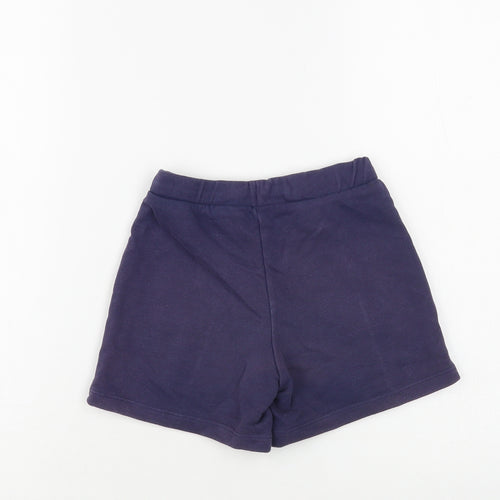 Marks and Spencer Girls Blue Cotton Sweat Shorts Size 4-5 Years Regular Drawstring