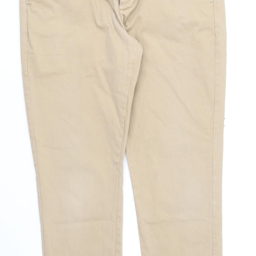 Primark Mens Brown Cotton Chino Trousers Size 34 in L30 in Regular - `