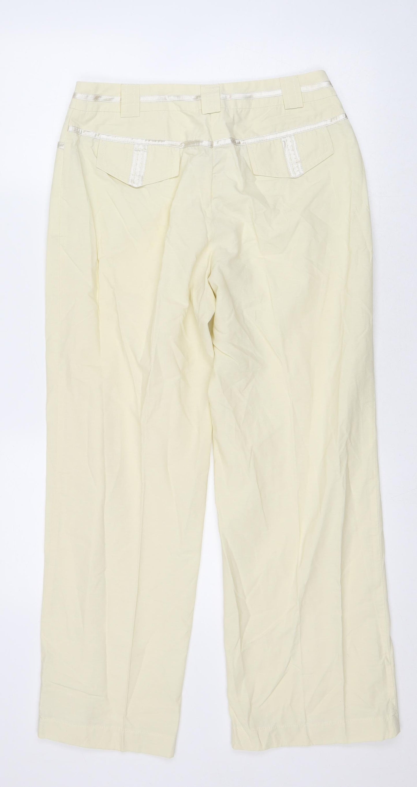 Frank Eden Mens Beige Polyester Trousers Size 30 in L28 in Regular