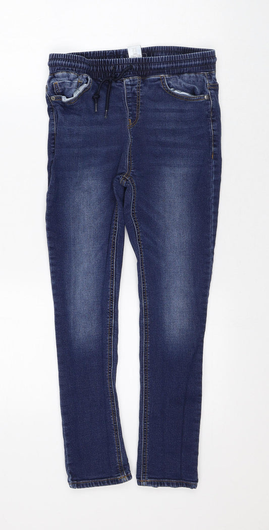NEXT Girls Blue Cotton Tapered Jeans Size 12 Years Regular