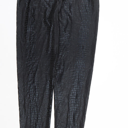 SheIn Girls Black Geometric Polyester Jogger Trousers Size 12 Years Regular