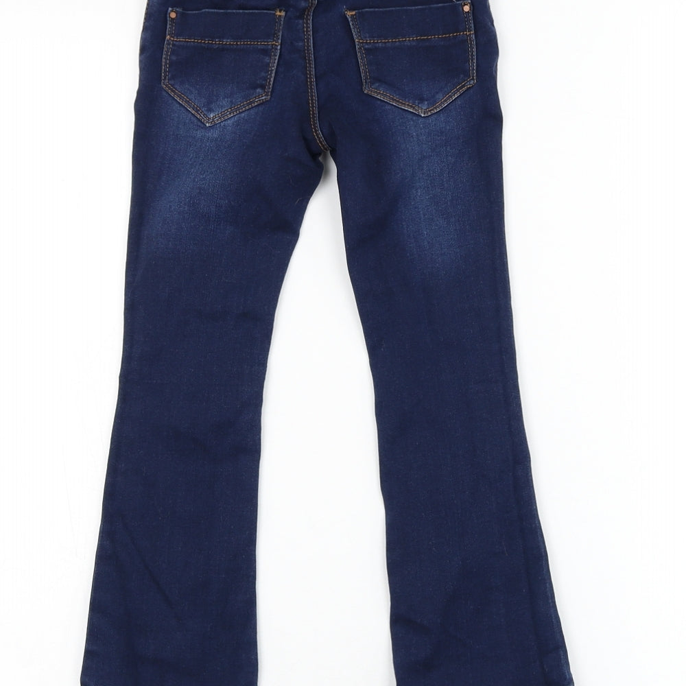 Mayoral Girls Blue Polyester Flared Jeans Size 5-6 Years Regular Zip