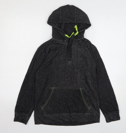 Flip Back Boys Black Polyester Pullover Hoodie Size 11-12 Years