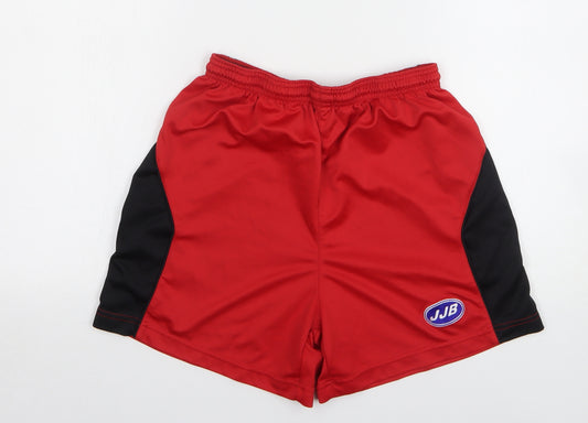 JJB Mens Red Polyester Sweat Shorts Size S L6 in Regular