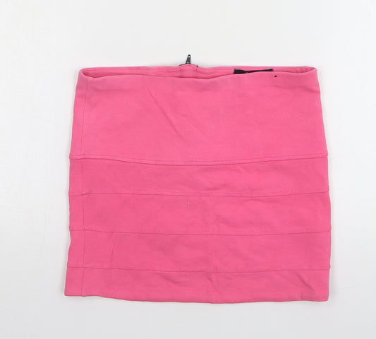 George Girls Pink Cotton Mini Skirt Size 11-12 Years Regular