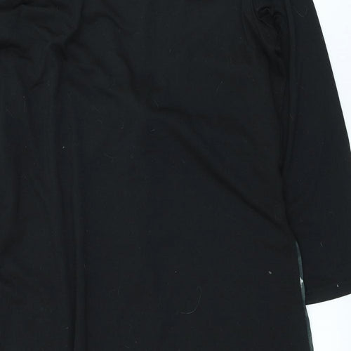 Sugar Crisp Womens Black Floral Polyester A-Line Size XL Scoop Neck