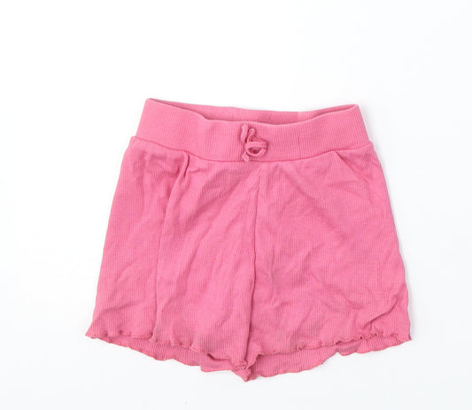 Primark Girls Pink Cotton Sweat Shorts Size 5-6 Years Regular