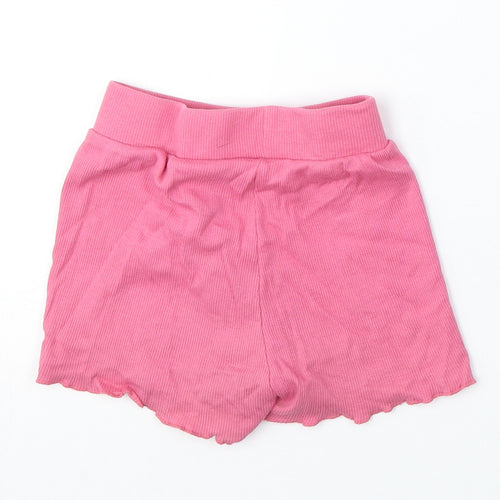 Primark Girls Pink Cotton Sweat Shorts Size 5-6 Years Regular