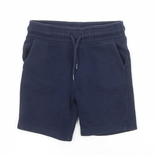 Jeff & Co Boys Blue Cotton Sweat Shorts Size 4-5 Years Regular