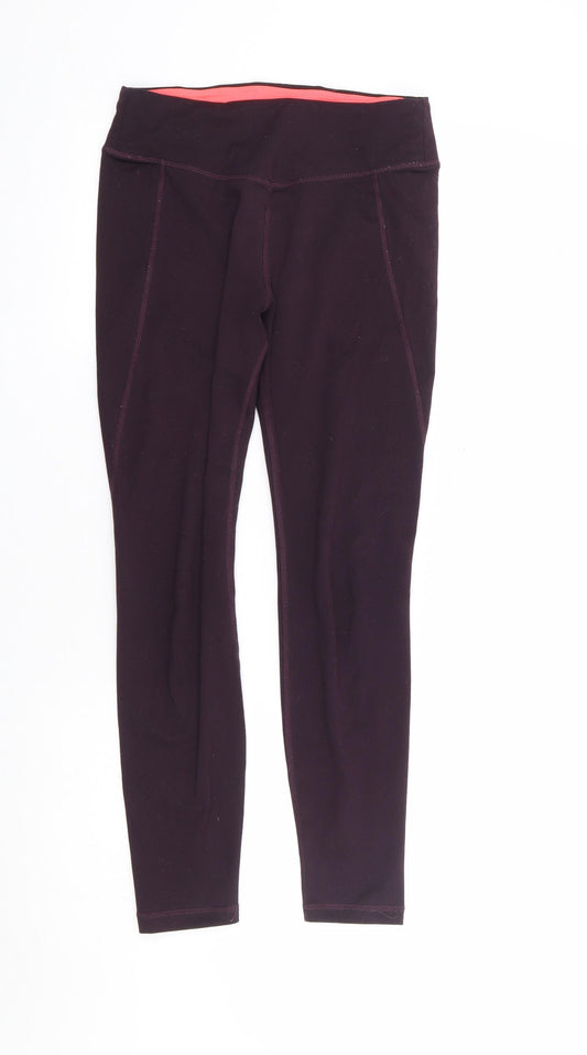 H&M Womens Purple Polyester Cropped Leggings Size XS L25 in Regular