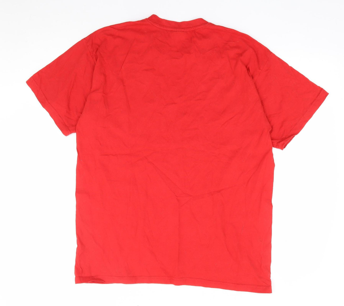 B&C Collection Mens Red Cotton T-Shirt Size L Crew Neck - Wales Rugby