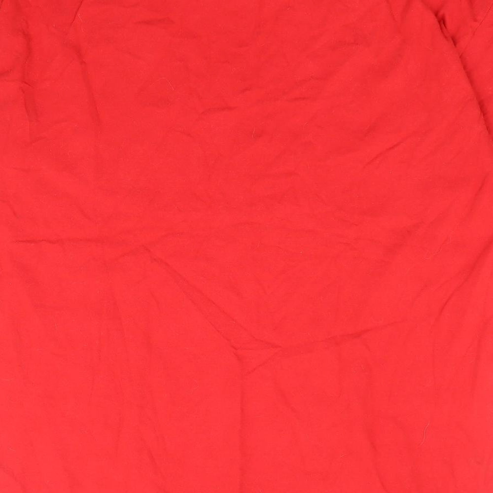 B&C Collection Mens Red Cotton T-Shirt Size L Crew Neck - Wales Rugby