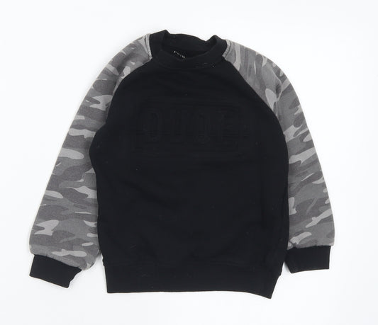 Primark Boys Black Polyester Pullover Sweatshirt Size 4-5 Years - Dude