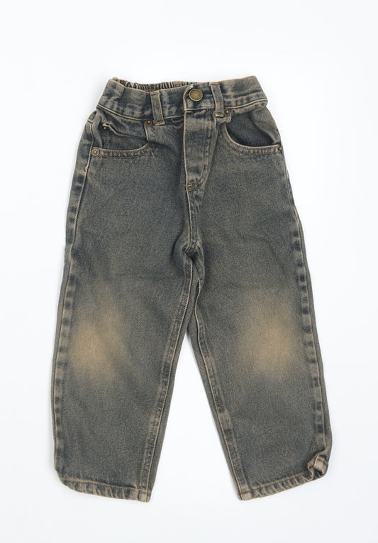 Denim & Co. Boys Blue Cotton Straight Jeans Size 2-3 Years Regular
