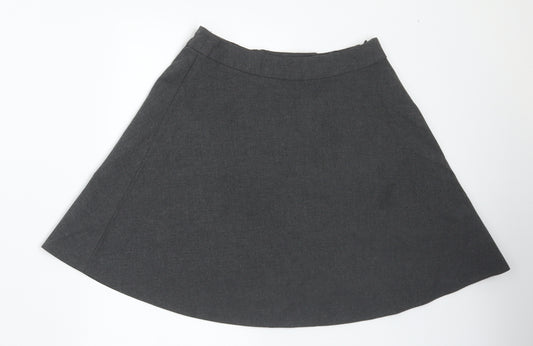 Marks and Spencer Girls Grey Polyester Flare Skirt Size 9 Years Regular