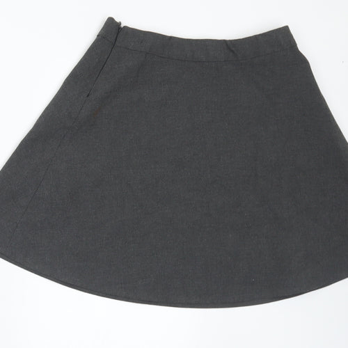 Marks and Spencer Girls Grey Polyester Flare Skirt Size 9 Years Regular