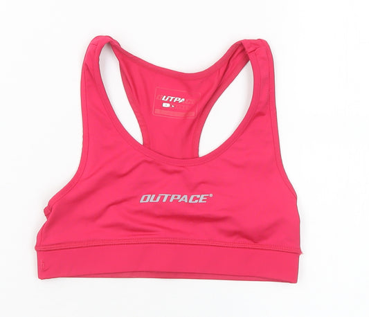 Outpace Womens Pink Polyester Cropped Tank Size S Round Neck