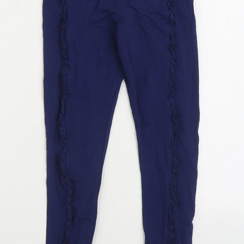 F&F Girls Blue Cotton Jogger Trousers Size 10-11 Years Regular