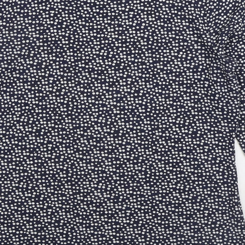Liz Claiborne Womens Blue Geometric Polyester Basic T-Shirt Size M Scoop Neck