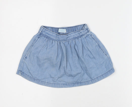 Primark Girls Blue Cotton A-Line Skirt Size 2-3 Years Regular
