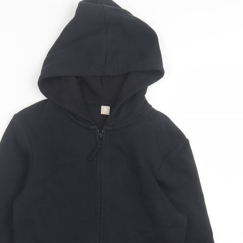 TU Boys Black Cotton Full Zip Hoodie Size 9 Years Zip - School Wear