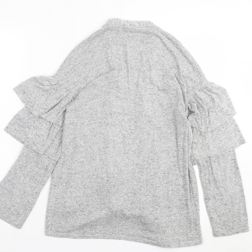 George Girls Grey V-Neck Polyester Cardigan Jumper Size 12-13 Years Pullover