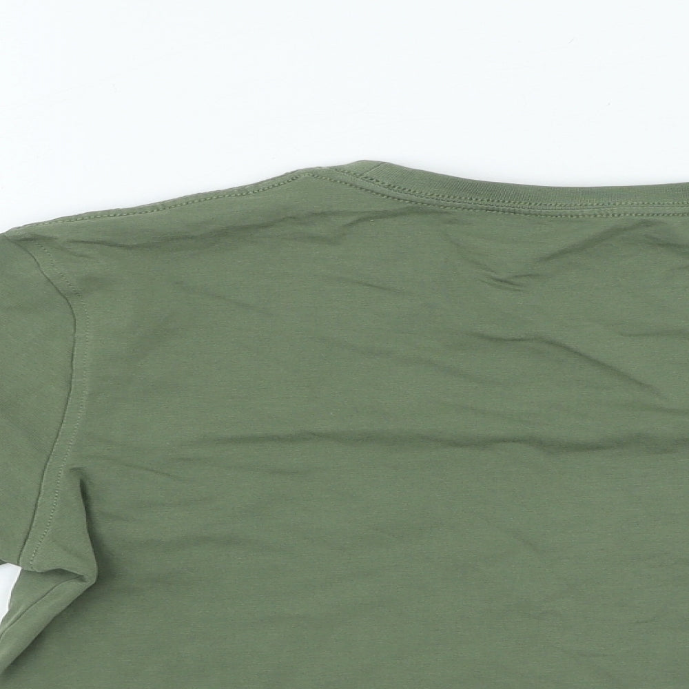 U.O.D Mens Green Cotton T-Shirt Size M Round Neck