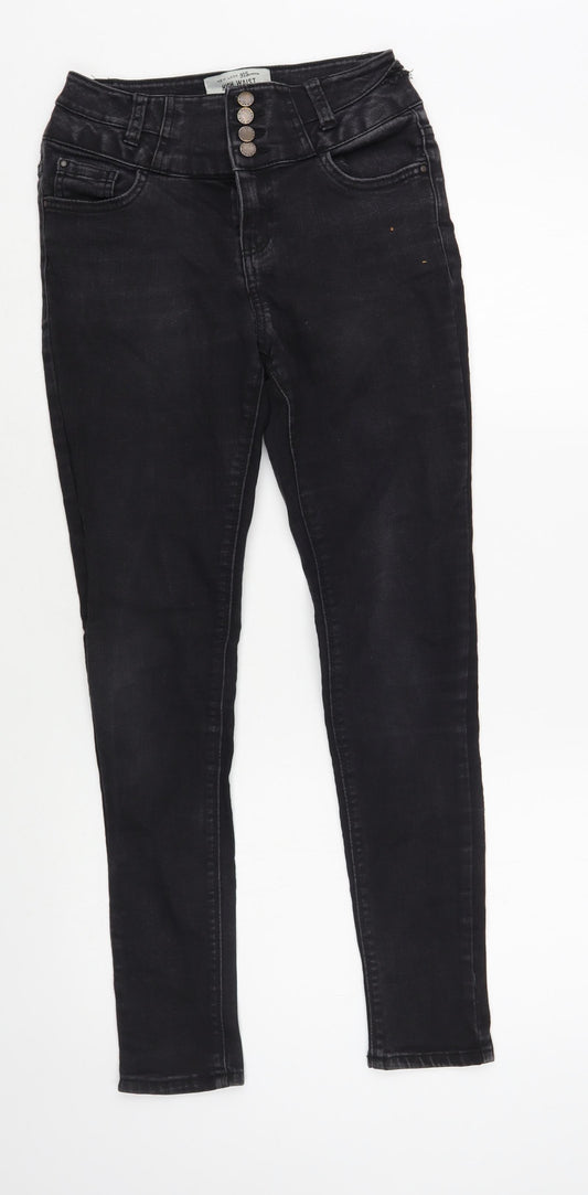 New Look Girls Black Cotton Skinny Jeans Size 12 Years Regular Button
