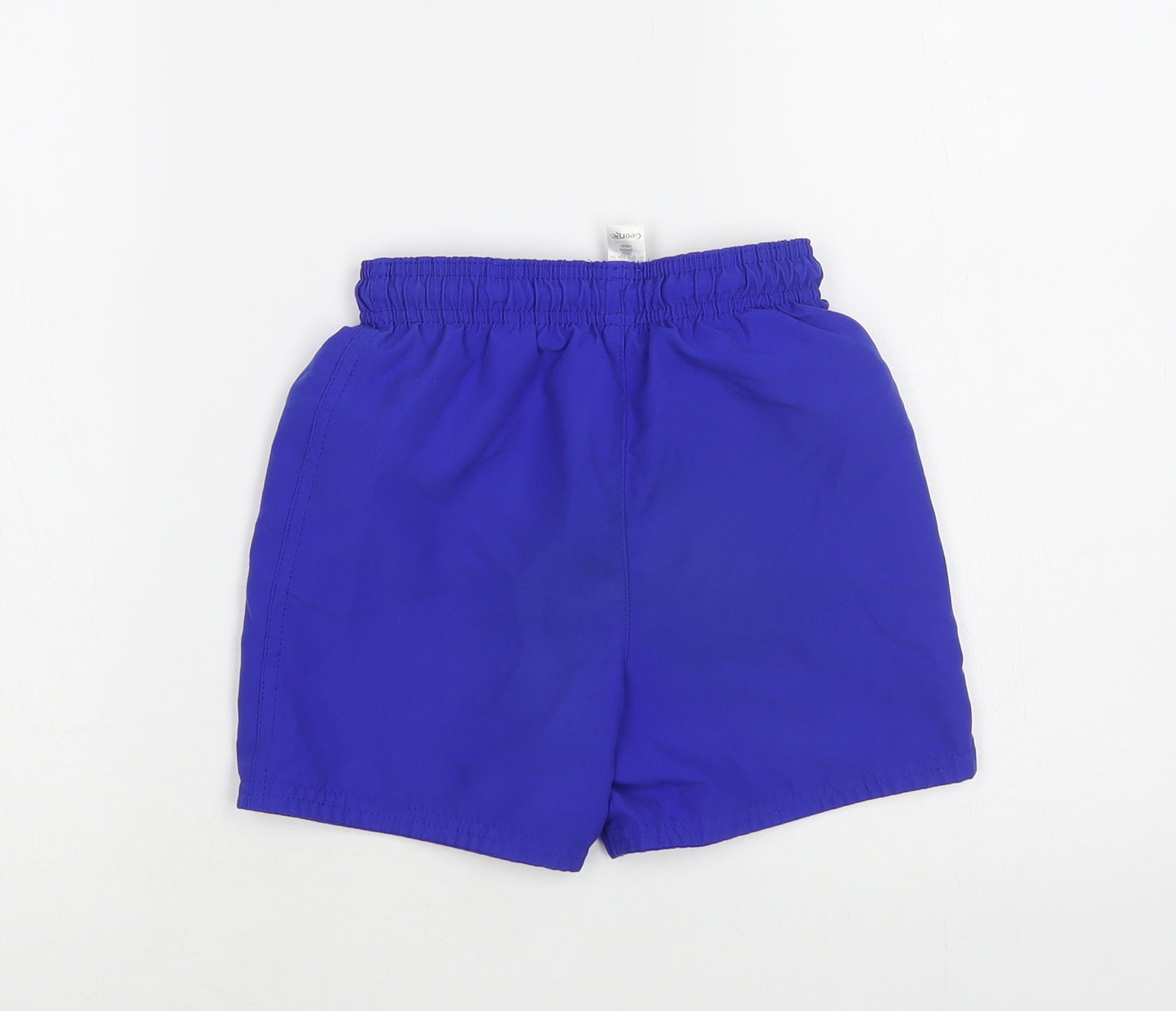 George Boys Blue Polyester Bermuda Shorts Size 5-6 Years Regular Drawstring