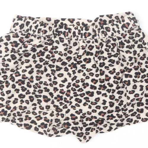 H&M Girls Brown Animal Print Viscose Sweat Shorts Size 9-10 Years Regular
